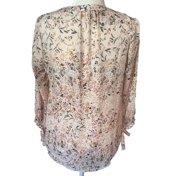 Cynthia Rowley Tie Sleeve Pink Floral Blouse. Size Small. Great Condition! - Picture 3 of 11